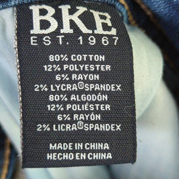 BKE Jake Jeans Mens 30 Blue Straight Hemmed Stretch - Picture 3 of 9